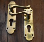 Victorian Scroll Solid Polished Brass Door Handles With EUROLOCK (JV250EPB)